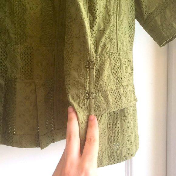 Coldwater Creek Green Cutout Short Sleeve Jacket - Picture 5 of 12